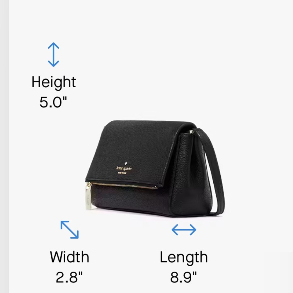 NWT Kate Spade black pebble leather crossbody bag Retails $329 - Picture 4 of 13